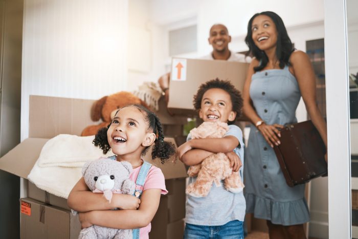 happy family viewing new home
